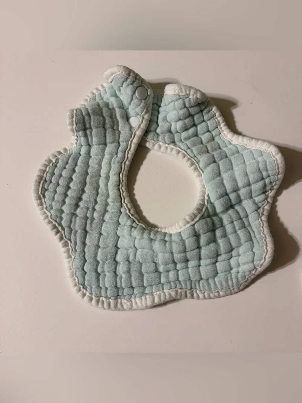 Soft Quilted Baby Bibs - Pastel Green, Blue & Yellow set of 3